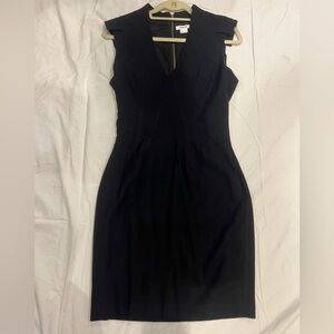 Helmut Lang Black V-Neck Midi Dress